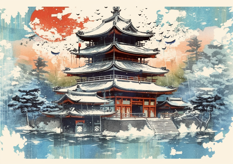 手绘大寒节气国风意境风景插画,插画/手绘图,插画/手绘图库,插画/手绘图下载,插画/手绘